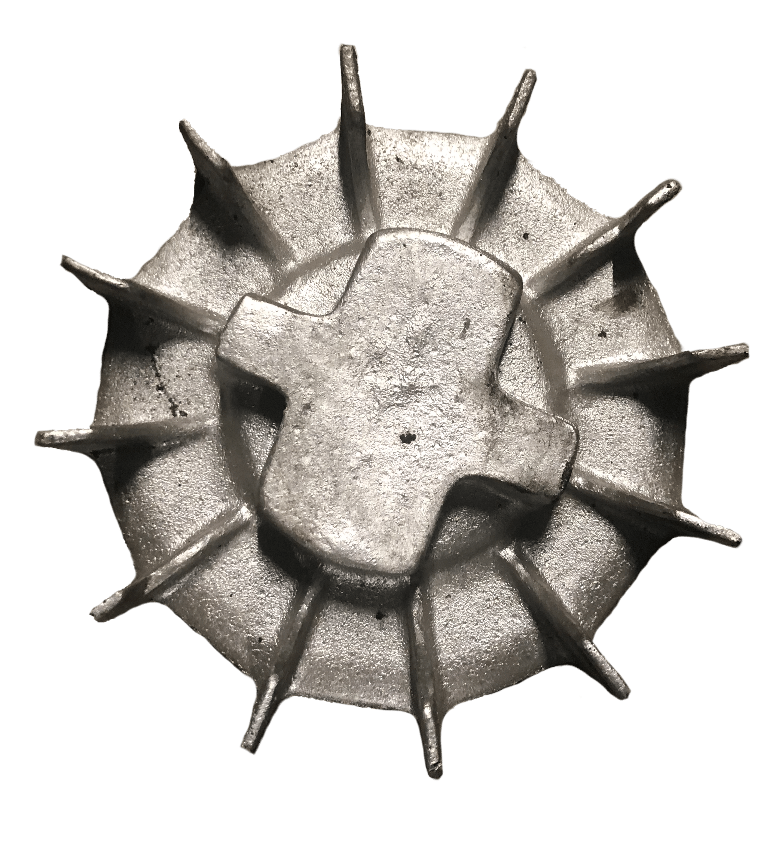 Top view of the 10-1/2 inch OD Fan from Jenkins Electric