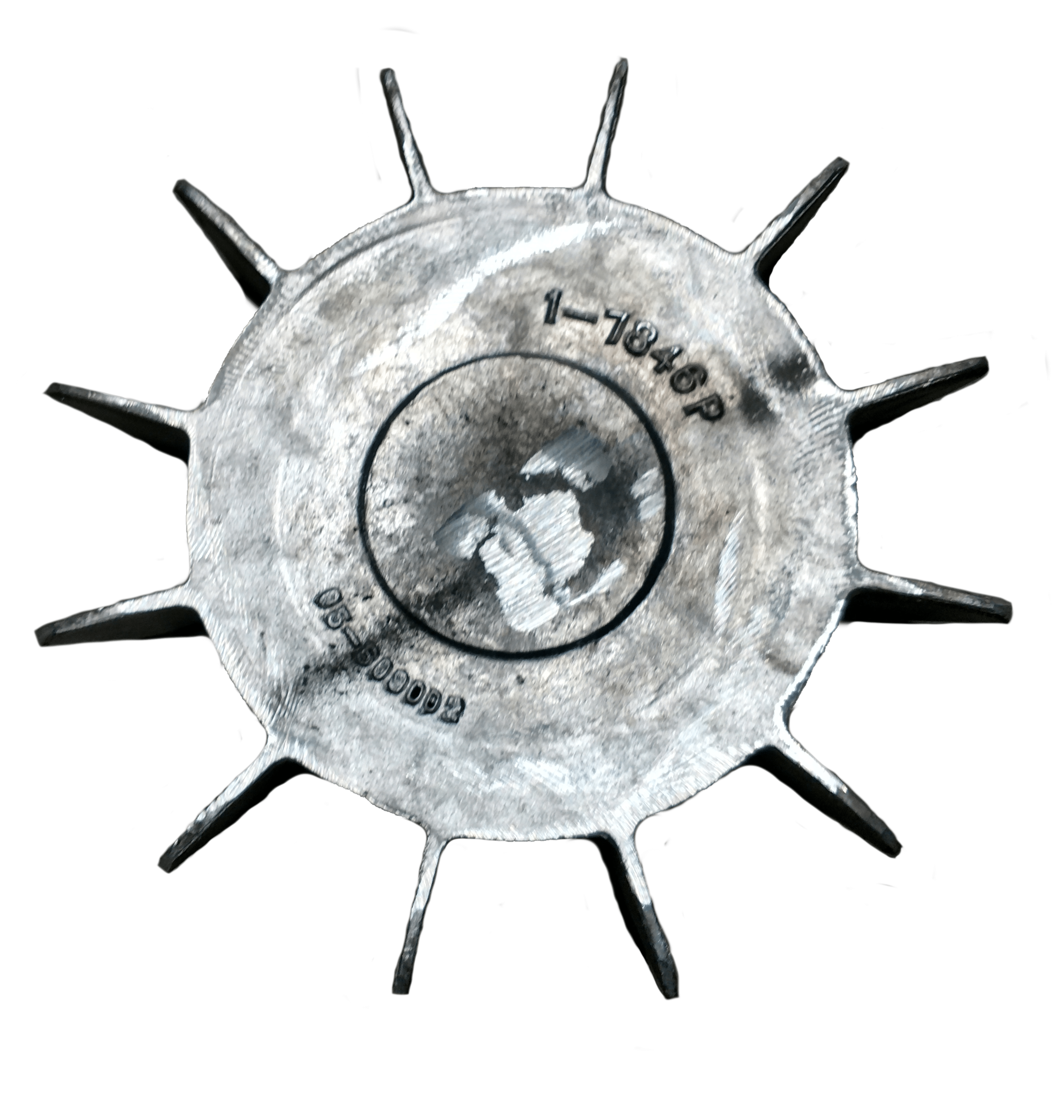 Bottom view of 16-7/8 inch OD Fan from Jenkins Electric